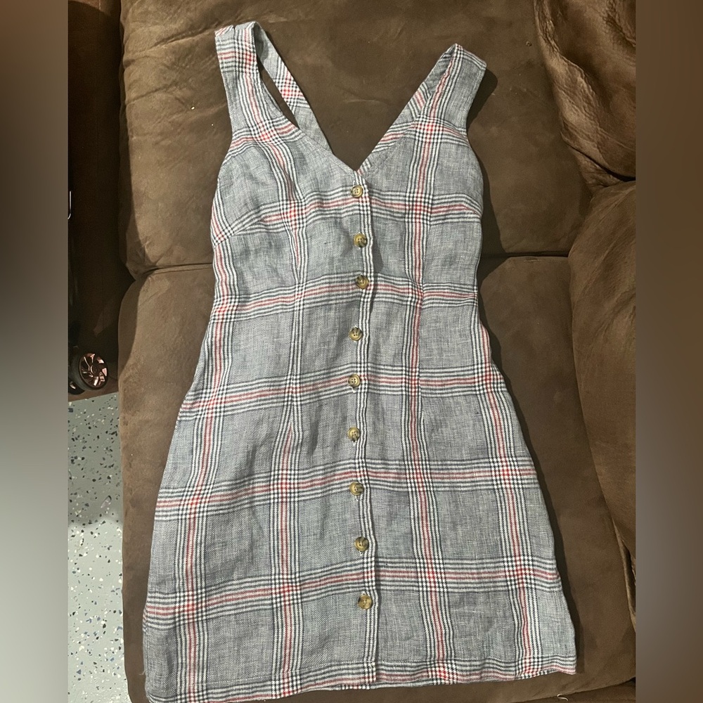 Criss Cross back plaid mini dress